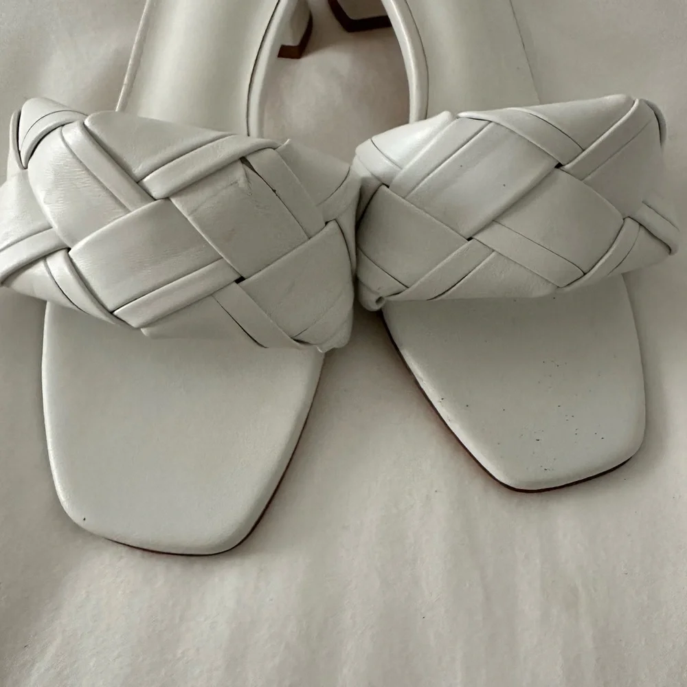 Chic White Heeled Sandals